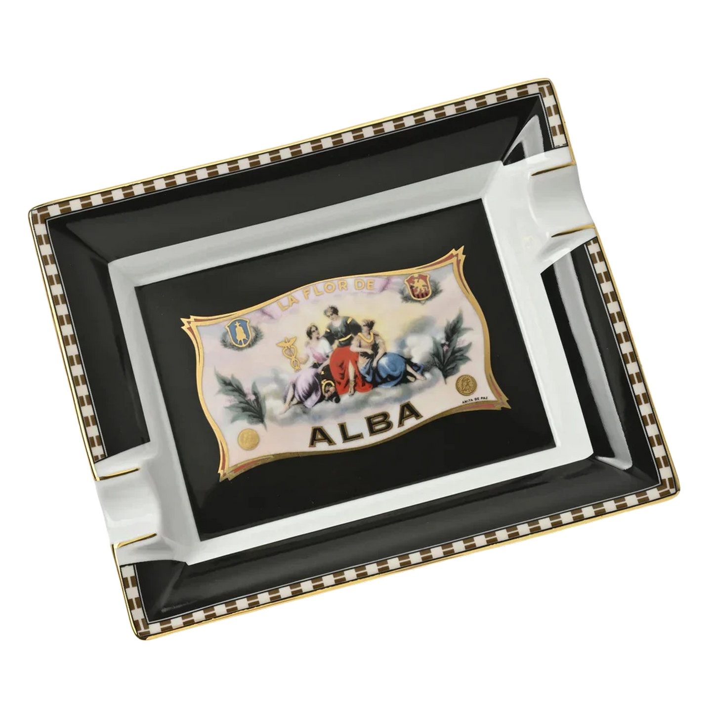 Elie Bleu Flor de Alba Ashtray- Black