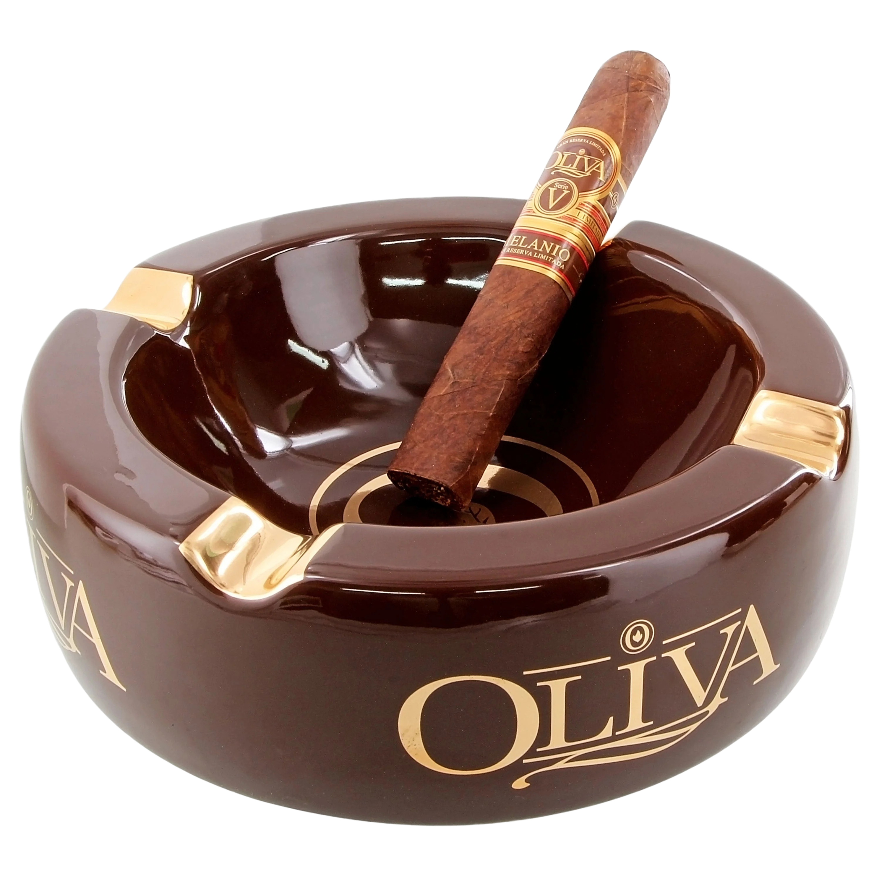 Oliva Brown Ceramic Ashtray