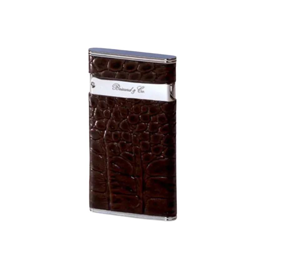 Brizard & Co. Sottile Lighter - Croco Pattern Tobacco