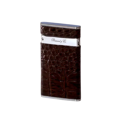 Brizard & Co. Sottile Lighter - Croco Pattern Tobacco