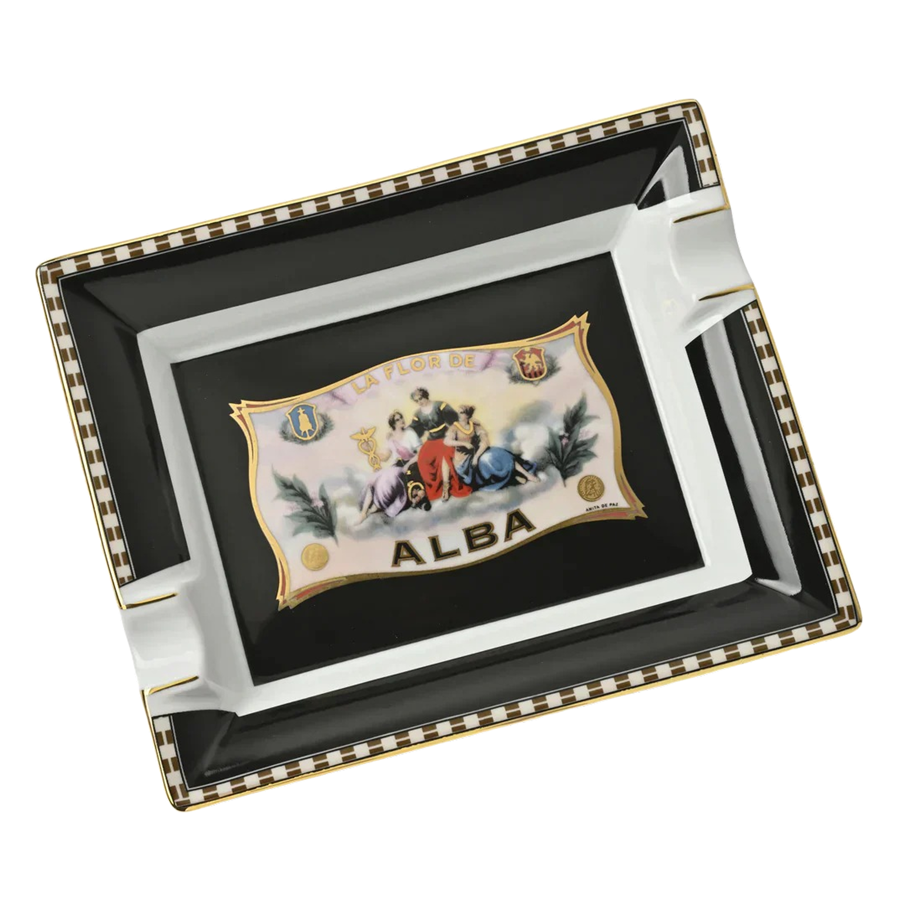 Elie Bleu Flor de Alba Ashtray- Black