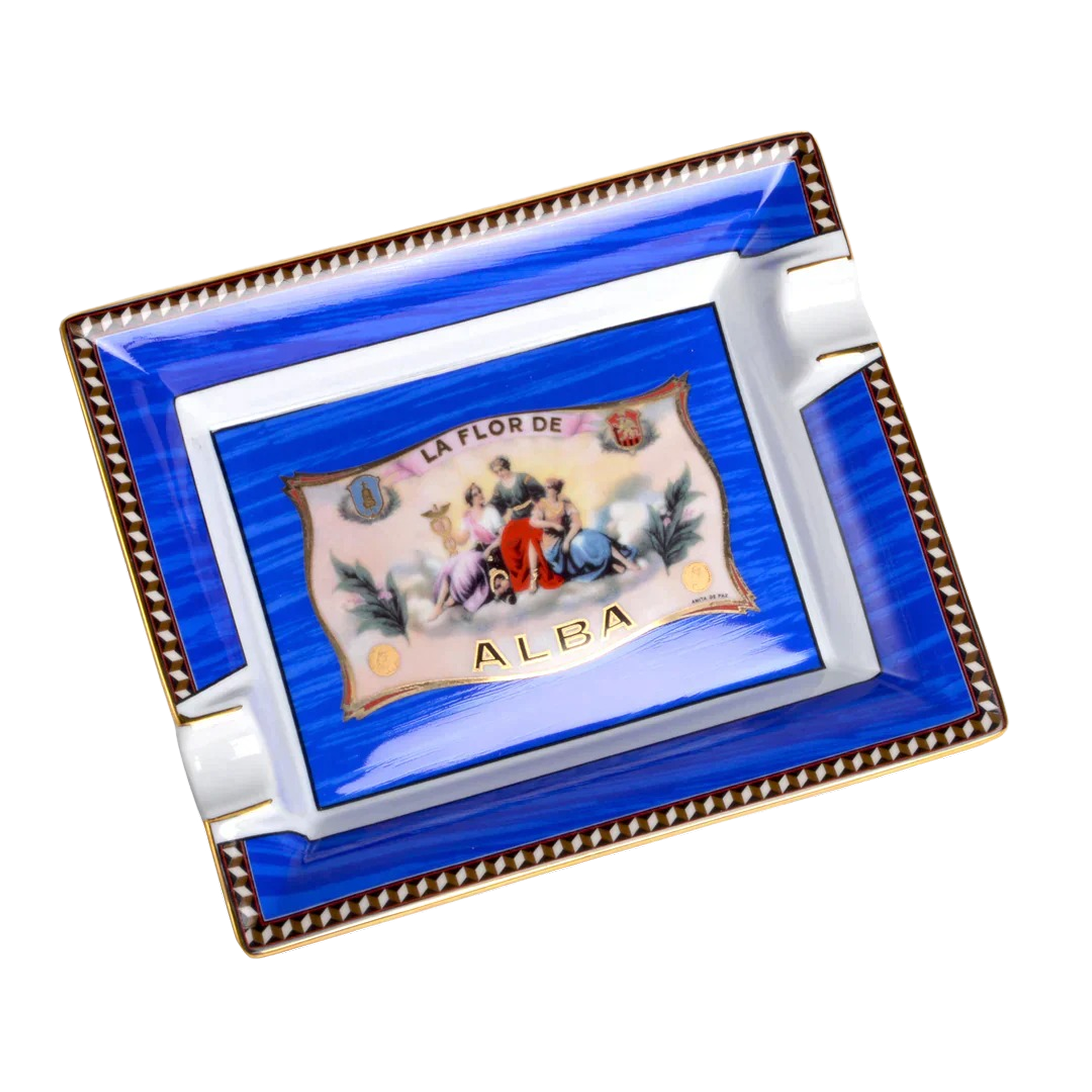 Elie Bleu Flor de Alba Ashtray- Blue