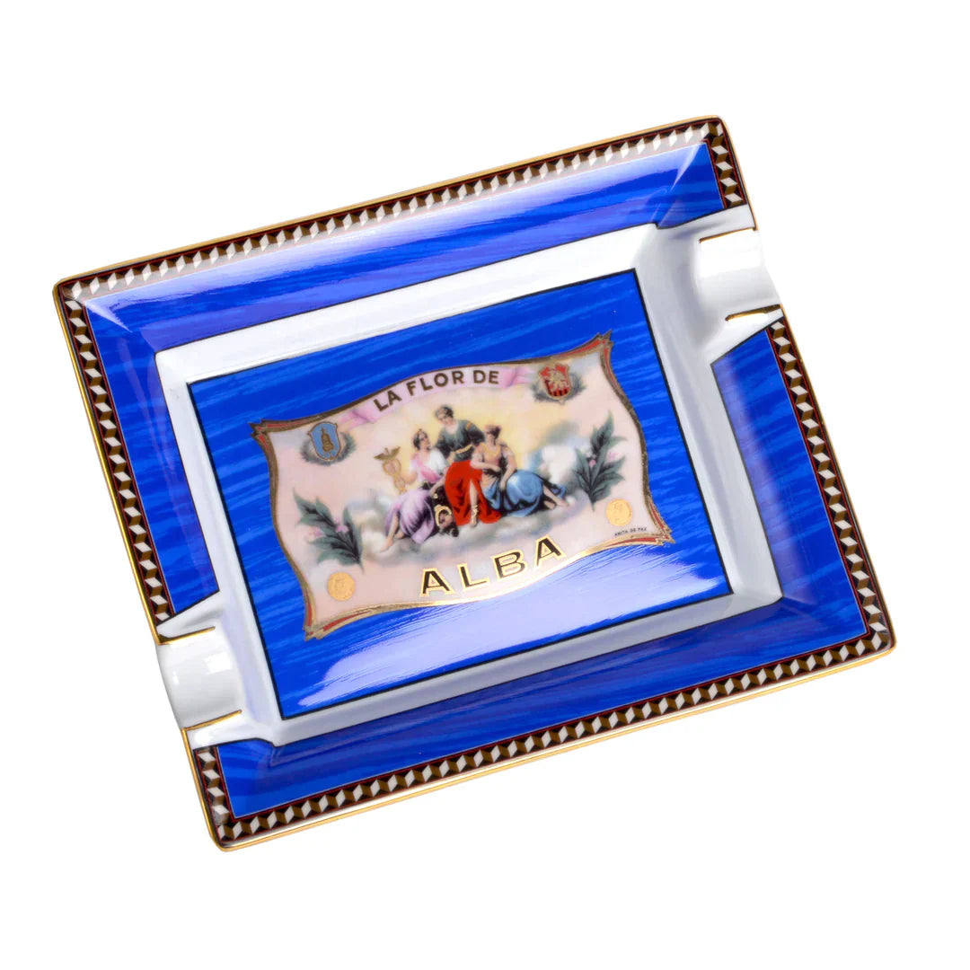 Elie Bleu Flor de Alba Ashtray- Blue